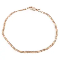 Bratara din cupru placat cu aur roz 18k, model lantisor impletit