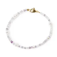 Bratara Fluorit discuri fatetate si Perle de cultura turtite, 2-4mm