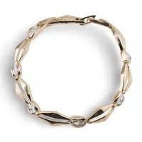 Bratara din cupru placat cu aur galben 18k, model romb si zirconii
