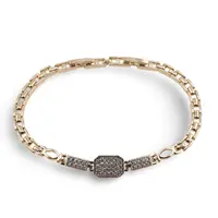 Bratara din cupru placat cu aur galben 18k, model trei tablite