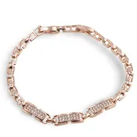 Bratara din cupru placat cu aur roz 18k, model box cu tablite