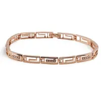Bratara din cupru placat cu aur roz 18k, model tablite decupate