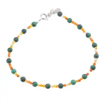 Bratara Carneol si Malachit sfere cu Argint 925, 2-4mm