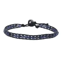 Bratara wrap Sodalit sfere, 4mm