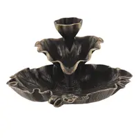 Suport ardere conuri parfumate cascada frunze si broasca - backflow, 13cm x 8,5cm