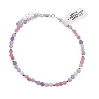 Bratara Ametist si Turmalina roz sfere fatetate cu Argint 925, 3-4mm