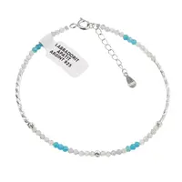Bratara Labradorit si Apatit sfere fatetate cu Argint 925, 2-3mm