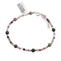 Bratara Turmalina roz si multicolora cu Argint 925, 3-5mm
