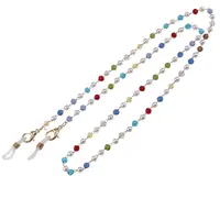 Colier / Snur pentru ochelari Perle si cristale multicolore, 60cm