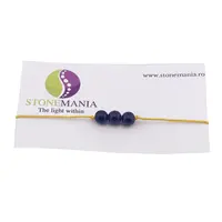 Bratara cu snur Lapis Lazuli sfere, 6mm