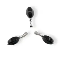 Pandantiv Obsidian negru oval, 14mm