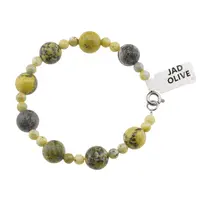 Bratara Jad olive sfere, 4-10mm