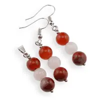 Set cercei cu agatatoare si pandantiv Berbec cristale 8mm