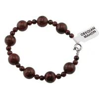 Bratara Obsidian Mahon sfere, 4-10mm