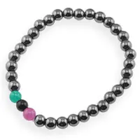 Bratara pe elastic Hematit si Mix agate, 6mm