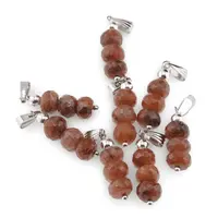 Pandantiv Cuart rosu discuri fatetate, 7-8mm