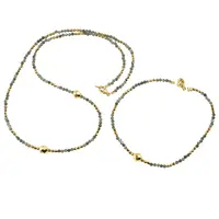 Set Colier si Bratara Serafinit si Hematit auriu, 2-6mm