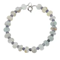 Bratara Acvamarin discuri fatetate 7-8mm si Tanzanit discuri fatetate 4mm