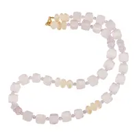 Colier Cuart roz cuburi fatetate, Ametrin discuri fatetate 7mm si sfere 3mm