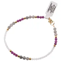 Bratara Rubin, Labradorit sfere fatetate 3-4mm si Cristal de stanca sfere fatetate 2-3mm