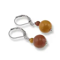 Cercei cu agatatoare Mookait, sfere 10mm si 4mm