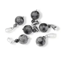 Pandantiv Obsidian fulg de nea, sfere 10mm si 4mm