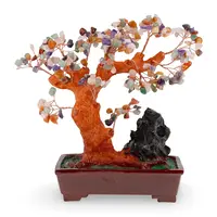 Copac in ghiveci cu roca si cristale naturale mix, 26cm