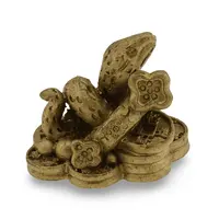 Statueta Feng Shui Sarpe pe monede chinezesti si Ru Yi, 3cm