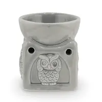 Vas aromaterapie din ceramica, Bufnita gri - 9cm