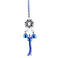Clopotei de vant, 3 ramuri model celest, albastru - 35cm