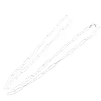 Lant argint 925 rodiat, model agrafa texturata - 44,5cm