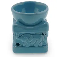 Vas aromaterapie din ceramica model elefant, albastru - 8cm