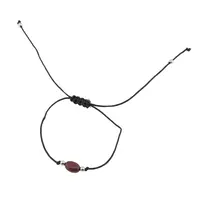 Bratara reglabila cu snur negru Jasp rosu, 8mm