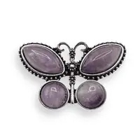 Brosa fluture cu Ametist, 44mm