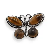 Brosa fluture cu Ochi de tigru, 44mm