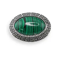 Brosa ovala cu Malachit, 47mm