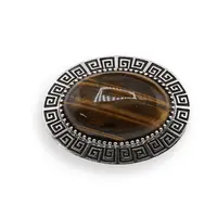 Brosa ovala cu Ochi de tigru, 47mm