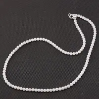 Colier Sidef alb sfere, 4mm