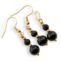 Set Cercei si Pandantiv Turmalina sfere si sfere fatetate cu bumbi aurii, 5-8mm