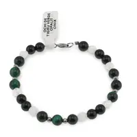 Bratara Ochi de tigru verde, Onix sfere 6mm si Opalit fatetat 5mm