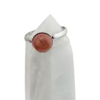 Inel reglabil Goldstone maro, 8mm