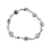 Bratara Larimar si metal argintiu, 7-9mm