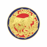 Abtibild sticker Feng Shui cu amuleta anuala cu bivol, cocos si sarpe, mare