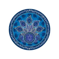 Abtibild sticker Feng Shui cu Elefant si Rinocer albastri pentru protectia banilor 2025, mare