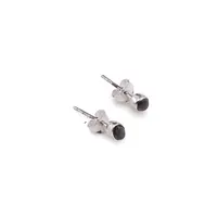 Cercei cu surub si montura ovala din argint 925, Labradorit 5mm x 3mm