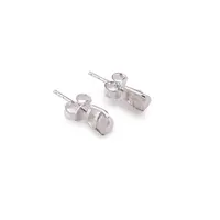 Cercei cu surub si montura picatura din argint 925, Perle de cultura 6mm x 4mm