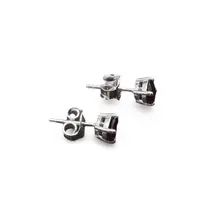 Cercei cu surub si montura rotunda din argint 925, Granat - 5mm