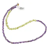 Colier Ametist sfere si Peridot banuti, 4-5mm