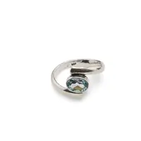 Inel din argint 925, model rasucit cu cristal natural - Topaz masura 52