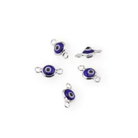 Accesoriu Ochi protector albastru cu montura de argint 925 si doua anouri - 9,5mm